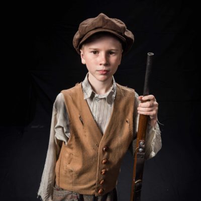 Hudson Bertram as Gavroche PHOTO CREDIT. Mark Duffus